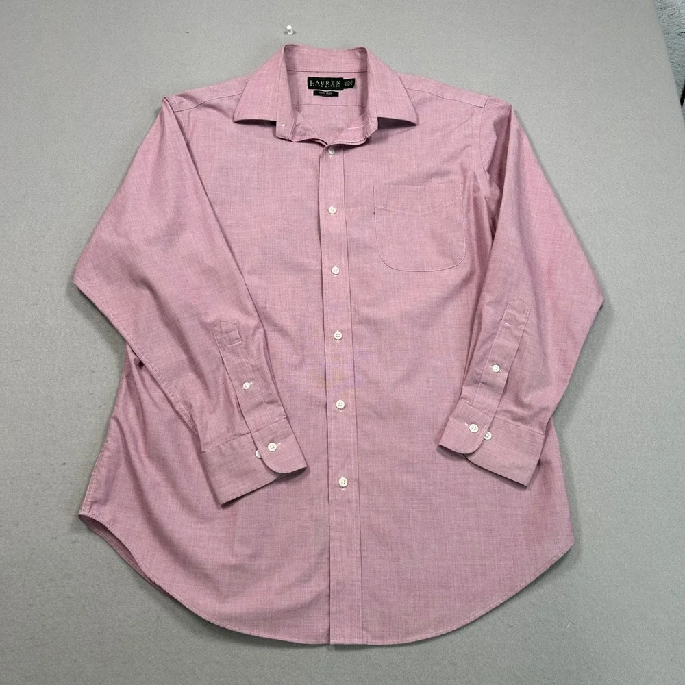 Lauren Ralph Lauren Red Non Iron Button Down Long Sleeve Dress Shirt 16.5 32/33